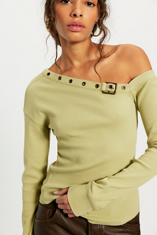 We The Free After Dark Off-The-Shoulder Top at Free People in Green, Size: XS