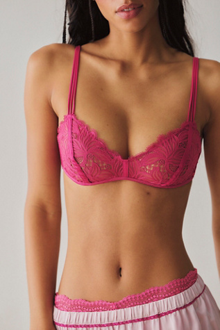 Out And About Lace Corset Bralette by Intimately at Free People in Strangelove, Size: Medium
