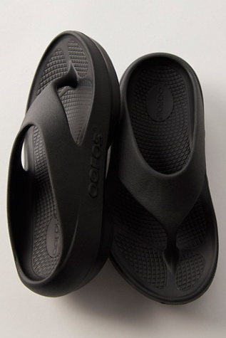 OOFOS OOriginal PLUS Flip Flops at Free People in Black, Size: US 9
