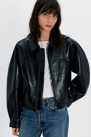 Veste bomber en cuir cocon Dixon AGOLDE