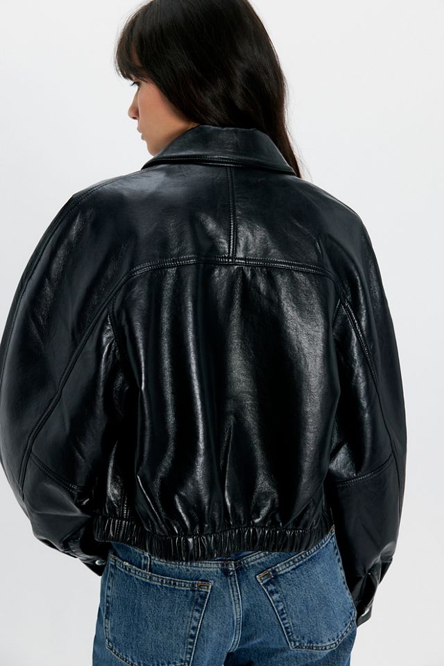 AGOLDE Dixon Cocoon Leather Bomber Jacket #1