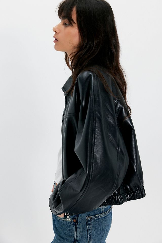 AGOLDE Dixon Cocoon Leather Bomber Jacket #3