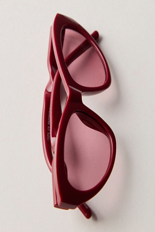 Penny Twist Cat Eye Sunglasses by Free People in Red