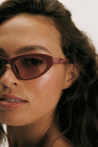 Penny Twist Cat Eye Sunglasses by Free People in Red
