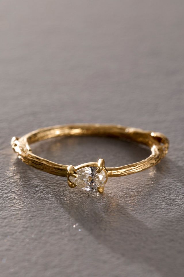 Bague Saule Poire Diamant Elisabeth Bell