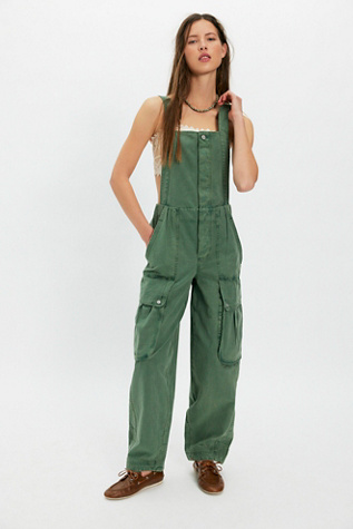 Brentwood Dungarees at Free People in Aged Green, Size: US 10