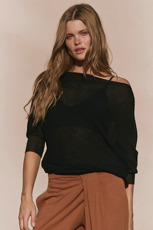 Madeline Sweater Top by free-est at Free People in Black, Size: XS