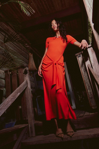 Robe longue à manches courtes Good Feels