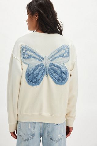 Tricia Fix Indigo Butterfly Crewneck