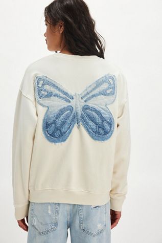 Tricia Fix Indigo Butterfly Crewneck