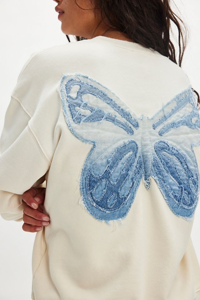 Tricia Fix Indigo Butterfly Crewneck #2