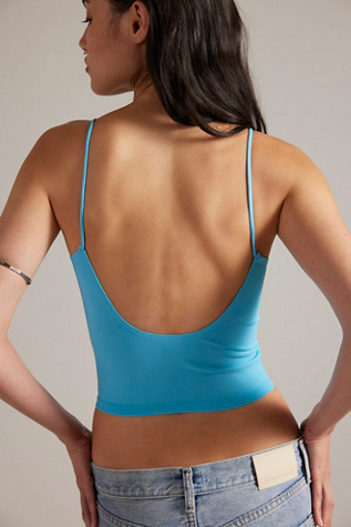 Round Two Skinny Strap Cami by Intimately at Free People in Blue, Size: XS/S