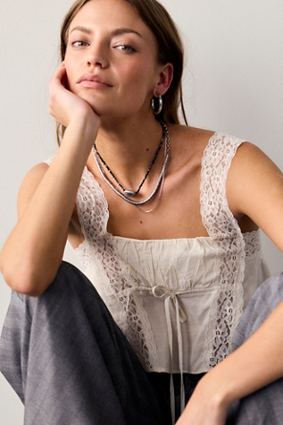 Wes Semiprecious Layer Necklace at Free People in Silver
