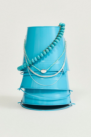 Wes Semiprecious Layer Necklace at Free People in Silver With Turq