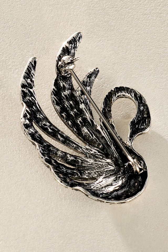Crystal Swan Brooch #1