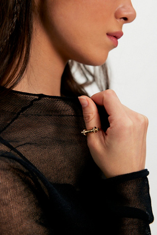 On Lock Ring by Free People in Gold, Size: 7
