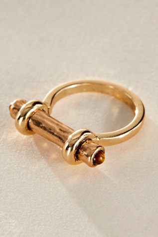 On Lock Ring by Free People in Gold, Size: 7