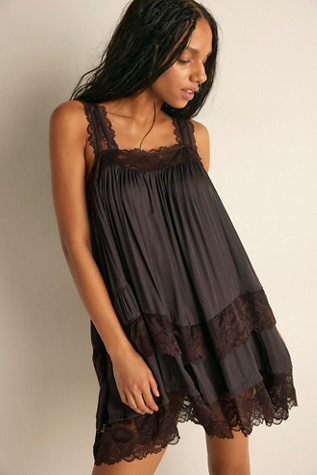 Forever Yours Mini Slip by Intimately at Free People in Brown, Size: XS