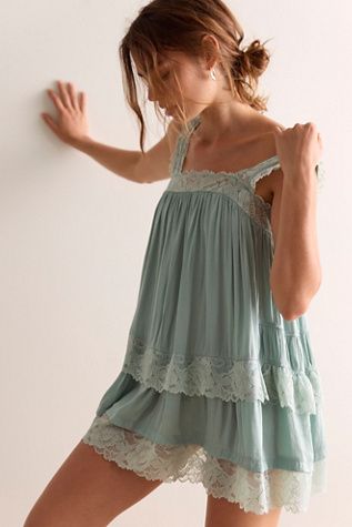 Forever Yours Mini Slip Dress by Intimately at Free People in Mermaid Tail, Size: XS