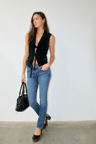 Женские джинсы Free People Agolde Low-Rise Stacked Skinny, цвет: Outline — фото 3
