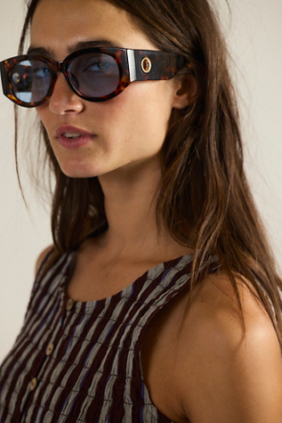 Hailee Round Sunglasses at Free People in Tort