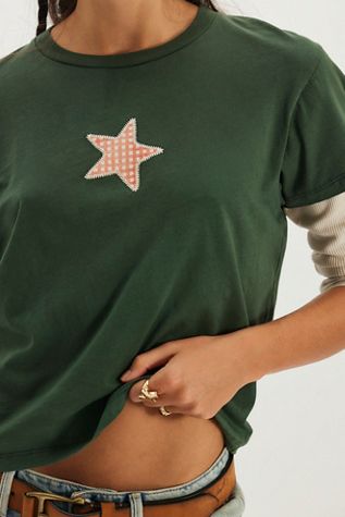 Daydreamer Applique Star Twofer Long Sleeve Top