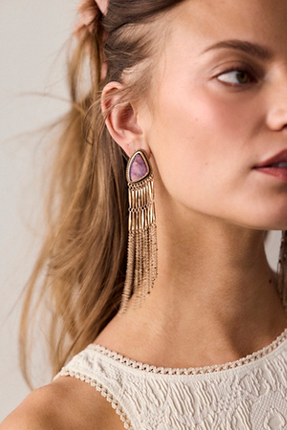 Talk Sweet Fringe Dangles at Free People in Gold & Amethyst