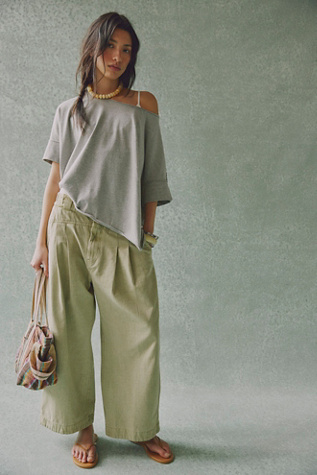 Central Harem Low-Rise Wide-Leg Trousers