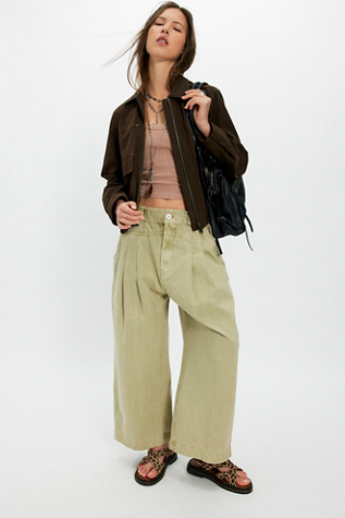 Central Harem Trousers by Free People in Green, Size: M