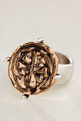 Angela Coin Ring at Free People in Gold, Size: 7