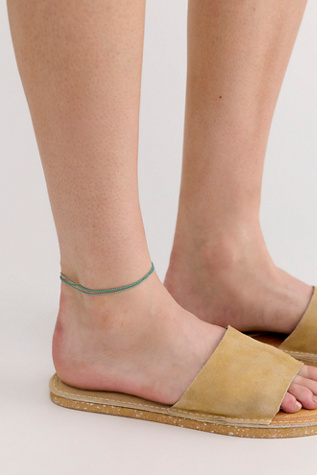 Celia Anklet at Free People in Silver & Sage
