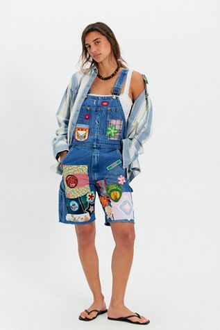 Salopette courte patchwork Riley Vintage