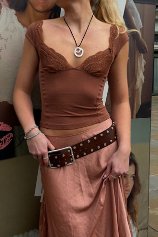 Blush Hour Tee by Intimately at Free People in Brown, Size: XL