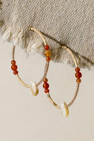 Ariana Ost Wandering Eyes Earrings at Free People in Ivory & Amber