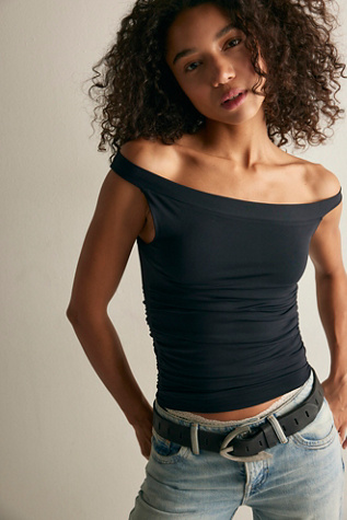 Round Two Asymmetrical Tank Top by Intimately at Free People in Black, Size: XS/S