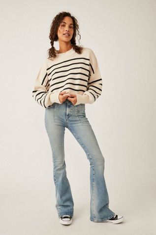 Easy Street Stripe Crop Pullover