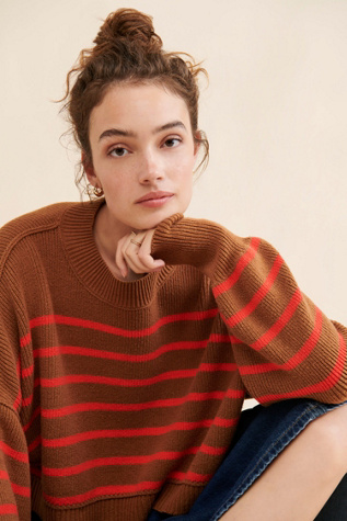 Easy Street Stripe Crop Pullover