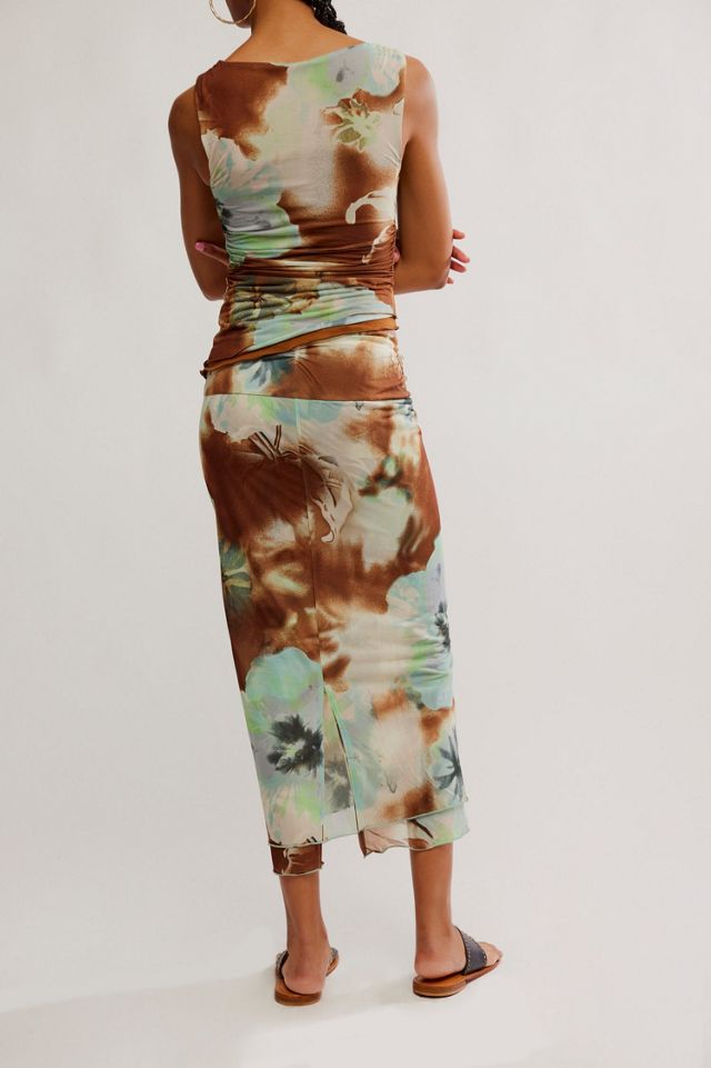 Sunset Mesh Midi Skirt #1