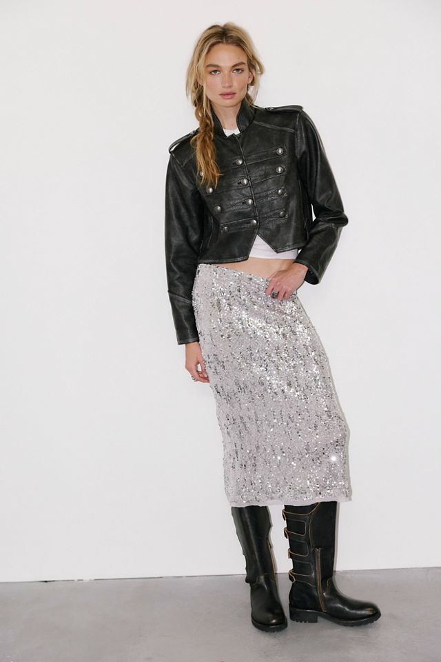 Jupe midi à paillettes Party Trick style combinaison #1