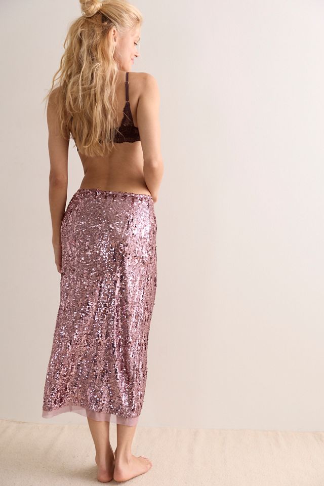 Party Trick Sequin Midi Slip Skirt #1