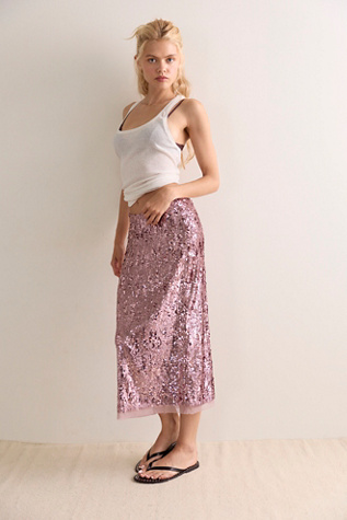 Jupe midi à paillettes Party Trick style combinaison