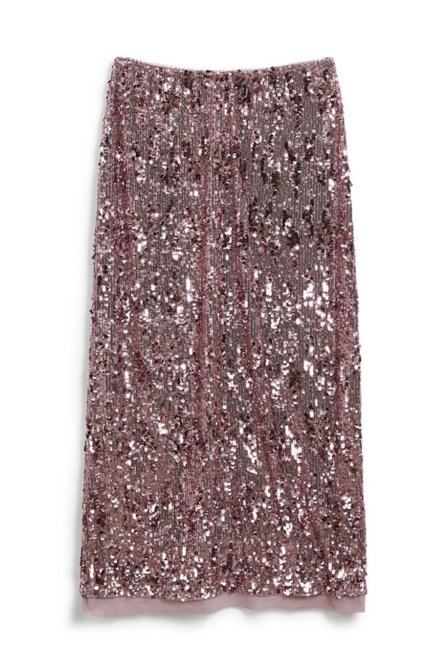 Party Trick Sequin Midi Slip Skirt #5