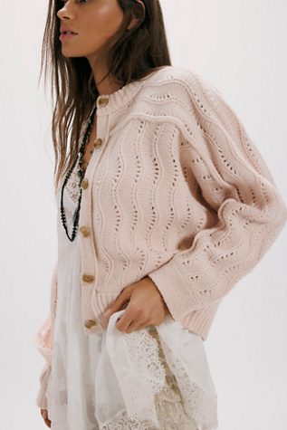 We The Free Amsterdam Merino Cardi at Free People in Pink, Size: XS