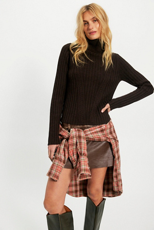 Everlast Turtleneck Pullover by Free People in Brown, Size: XL