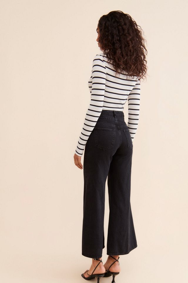 FRAME Double Waist Crop Palazzo Jeans #1