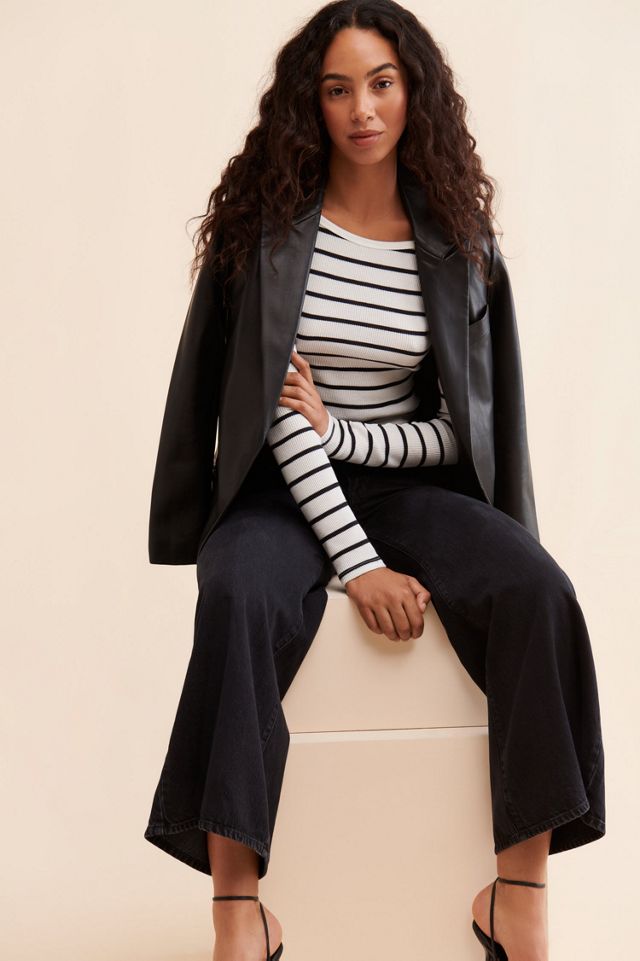 FRAME Double Waist Crop Palazzo Jeans #2