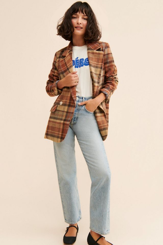 Mari Plaid Blazer Coat #3