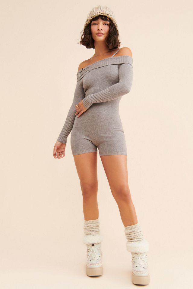 Frankies Bikinis Off-The-Shoulder Knit Romper #3