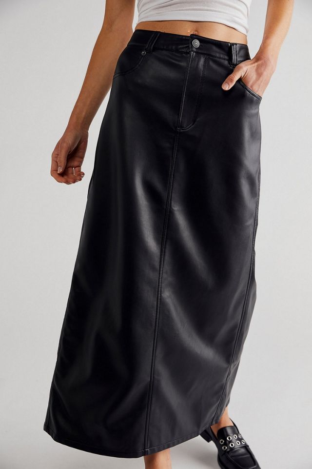City Slicker Vegan Maxi Skirt | Free People