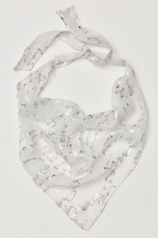 Shimmer Bright Hair Scarf by Free People in Silver